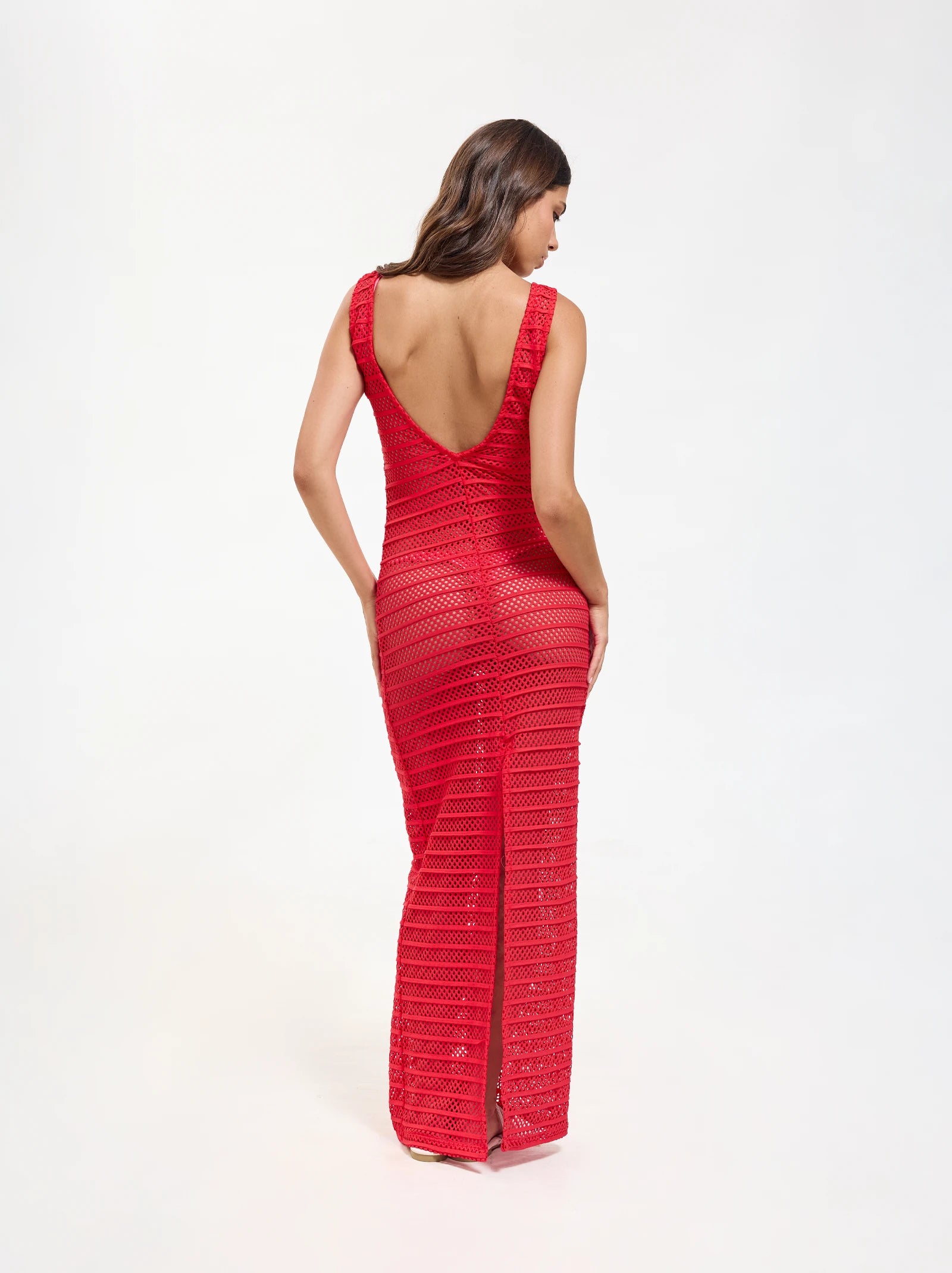 lucienne long dress crimson